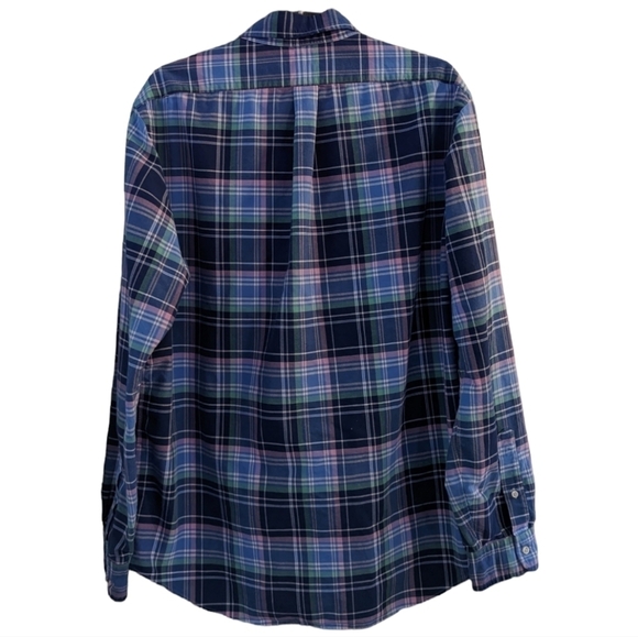 Ralph Lauren Blue Label Pink, Blue & Green Plaid Shirt XL Classic Fit Flesh Pony - Picture 2 of 6